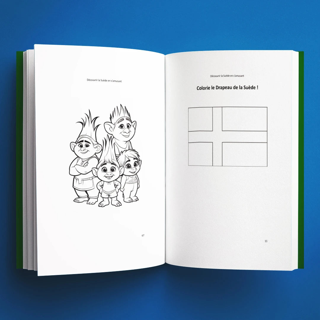 Coloriages du livre pour enfants Découvrir la Suède en s'amusant (6-12 ans)