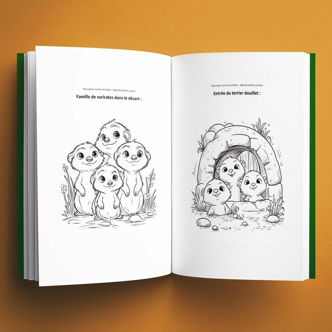 Coloriages du livre pour enfants Tout savoir sur les suricates (6-12 ans)