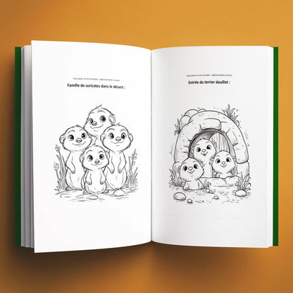 Coloriages du livre pour enfants Tout savoir sur les suricates (6-12 ans)