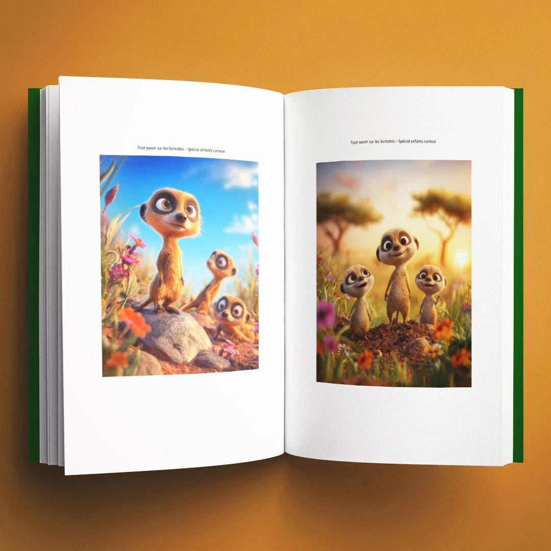 Illustrations du livre pour enfants Tout savoir sur les suricates (6-12 ans)