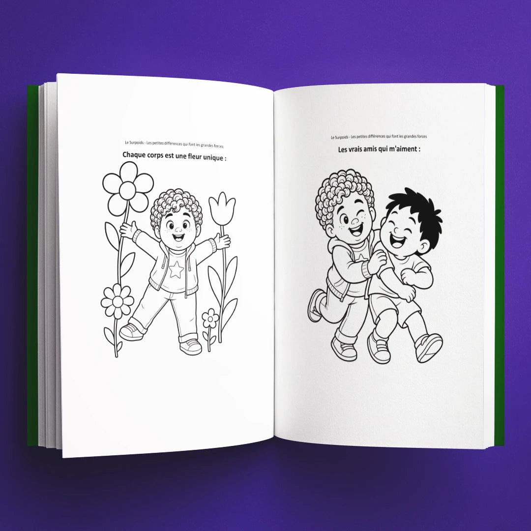 Coloriages du livre pour enfants Surpoids : les petites différences qui font les grandes forces (6-12 ans)