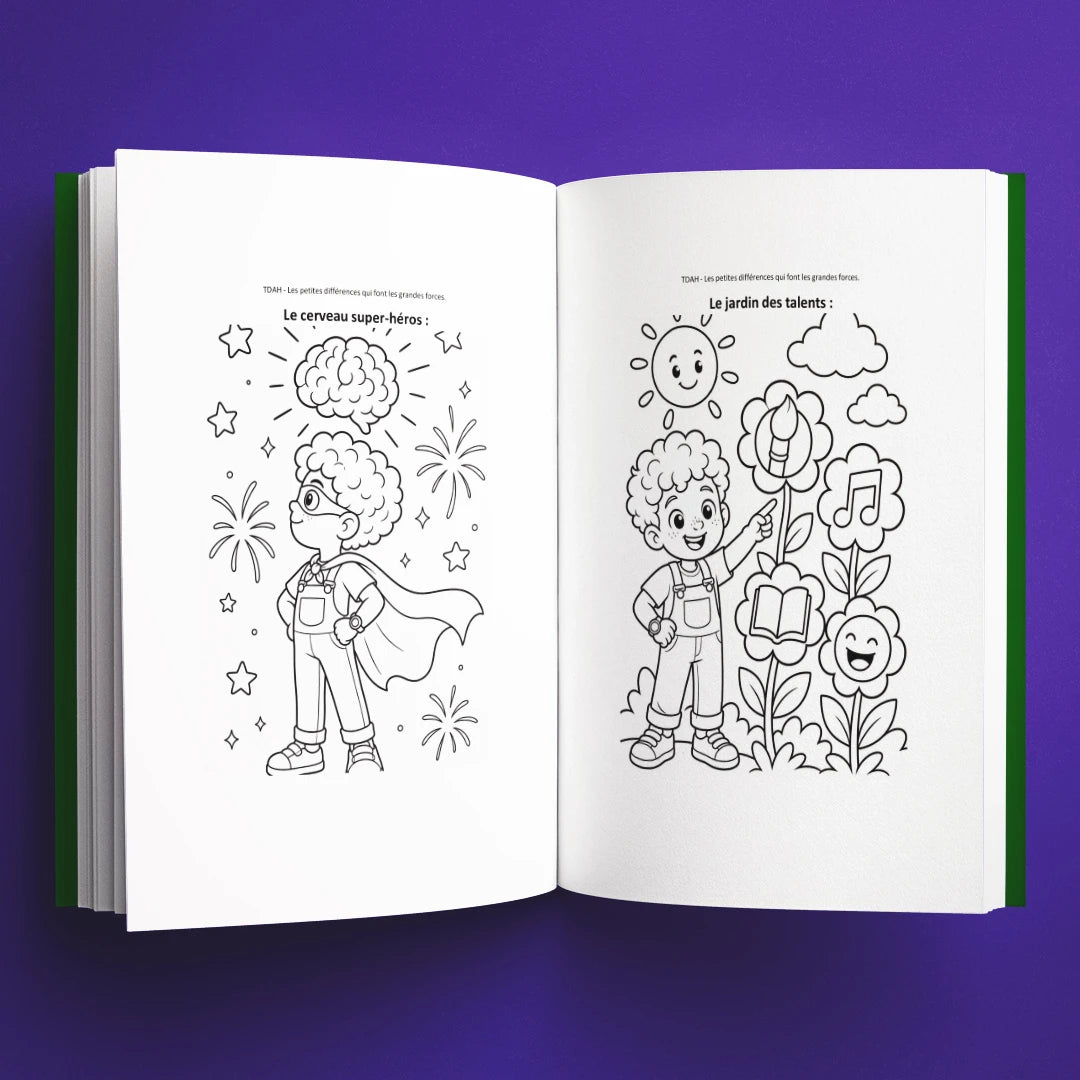 Coloriages du livre pour enfants TDAH : les petites différences qui font les grandes forces (6-12 ans)
