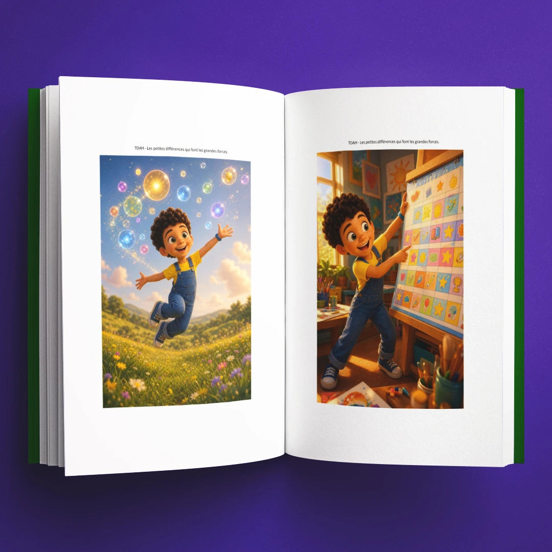 Illustrations du livre pour enfants TDAH : les petites différences qui font les grandes forces (6-12 ans)