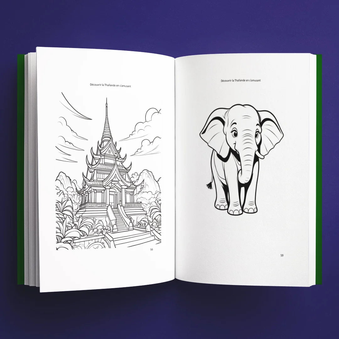 Coloriages du livre pour enfants Découvrir la Thaïlande en s'amusant (6-12 ans)