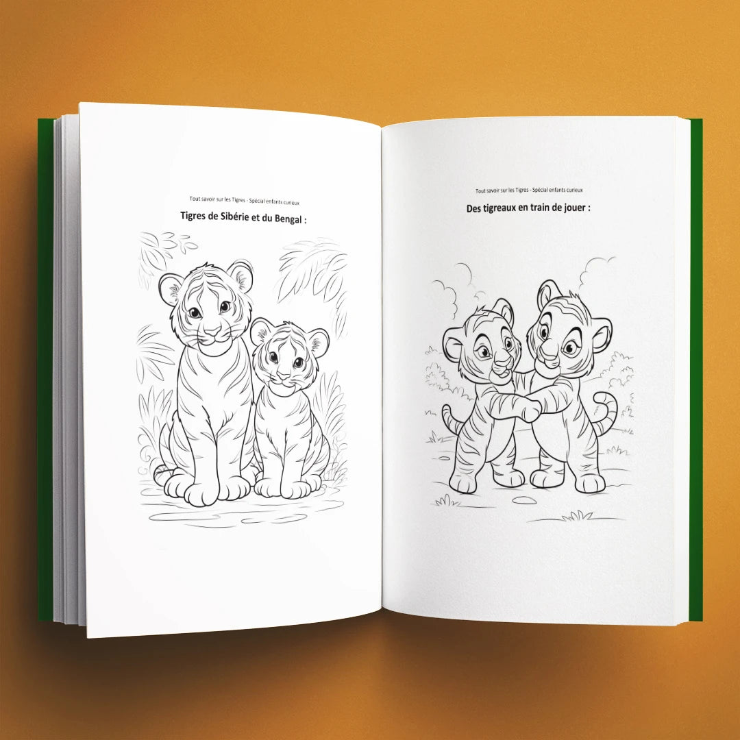 Coloriages du livre pour enfants Tout savoir sur les tigres (6-12 ans)