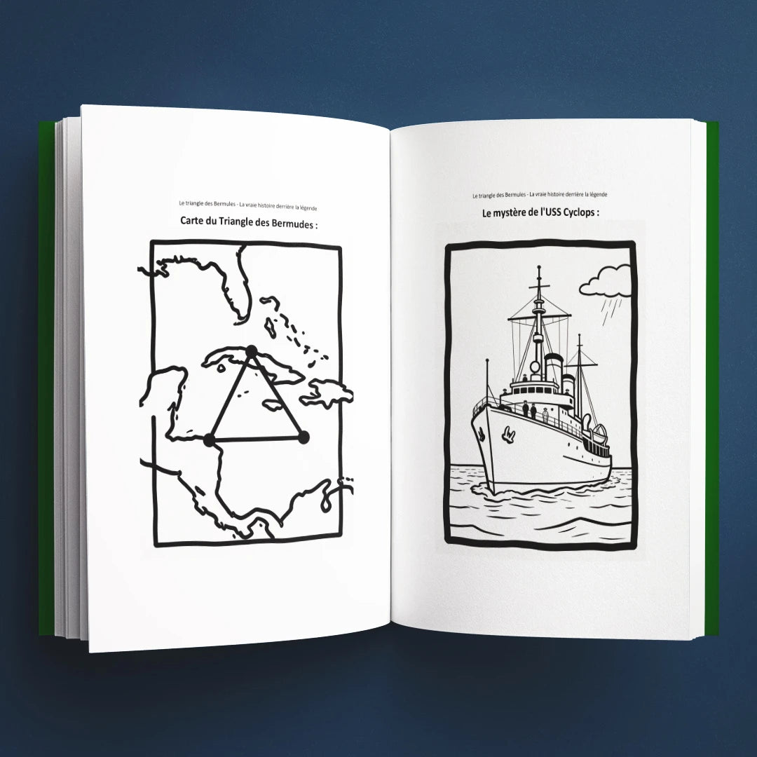 Coloriages du livre pour enfants Le Triangle des Bermudes : la vraie histoire derrière le mystère (6-12 ans)