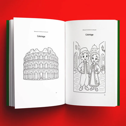 Coloriages du livre pour enfants Découvrir la Tunisie en s'amusant (6-12 ans), nouvelle édition