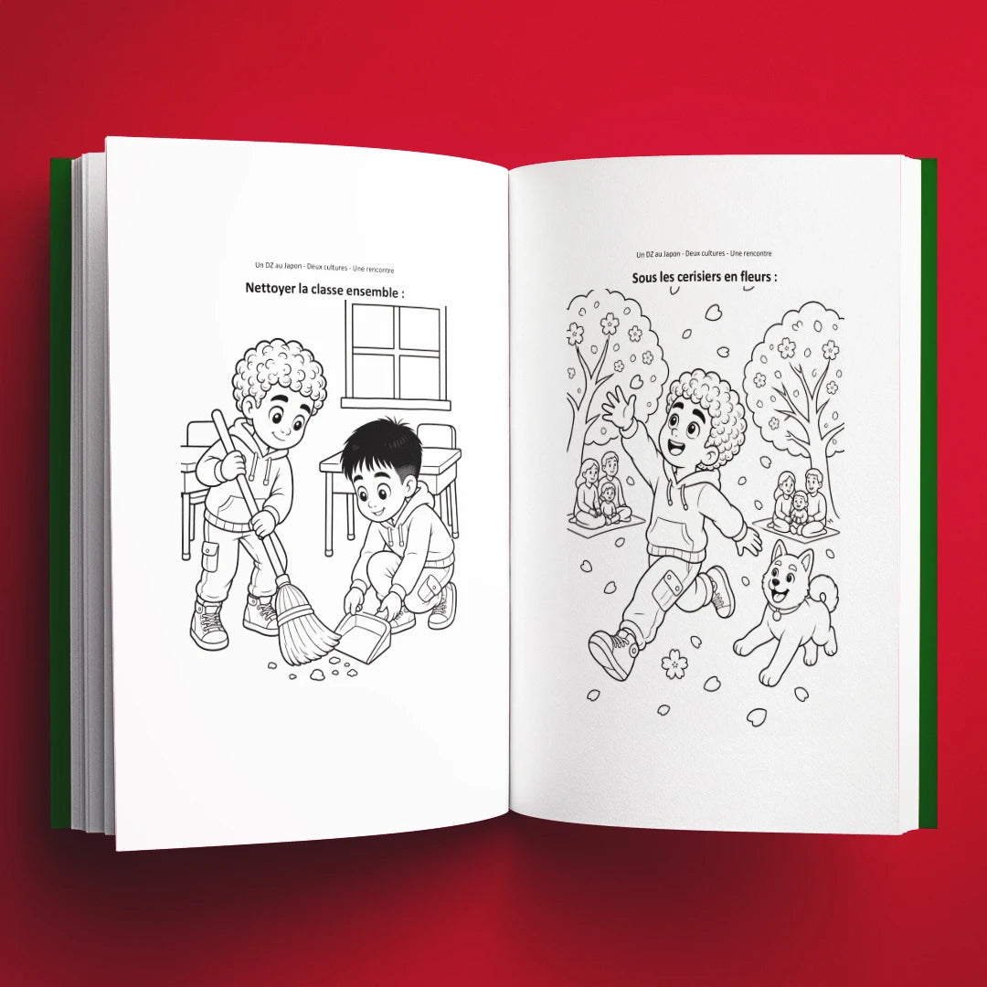Coloriages du livre pour enfants Un DZ au Japon : deux cultures, une rencontre (6-12 ans)