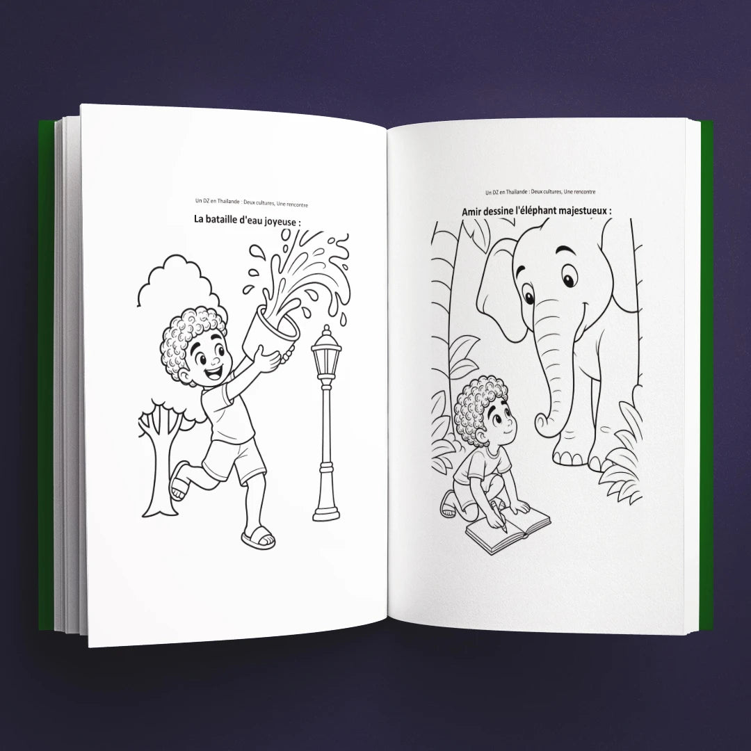Coloriages du livre pour enfants Un DZ en Thaïlande : deux cultures, une rencontre (6-12 ans)