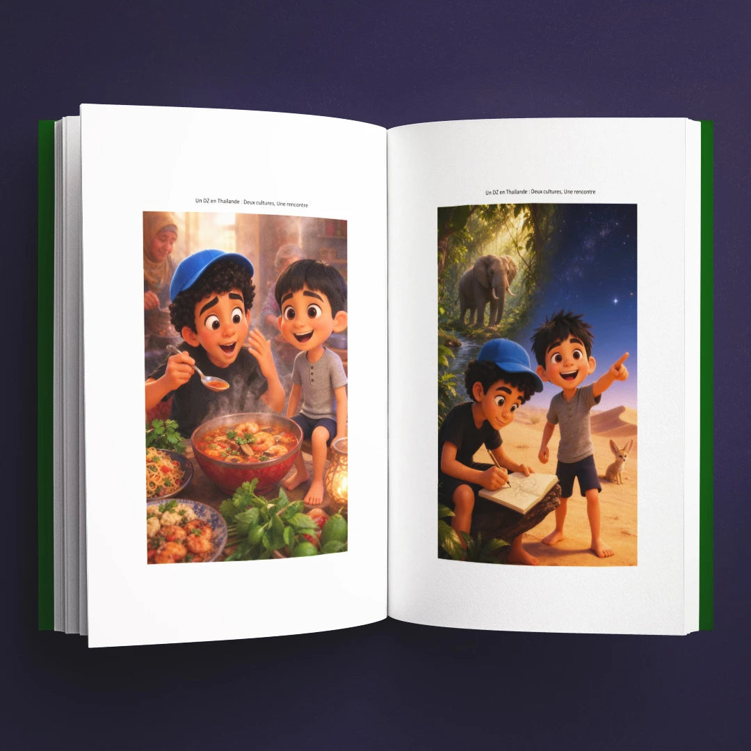 Illustrations du livre pour enfants Un DZ en Thaïlande : deux cultures, une rencontre (6-12 ans)