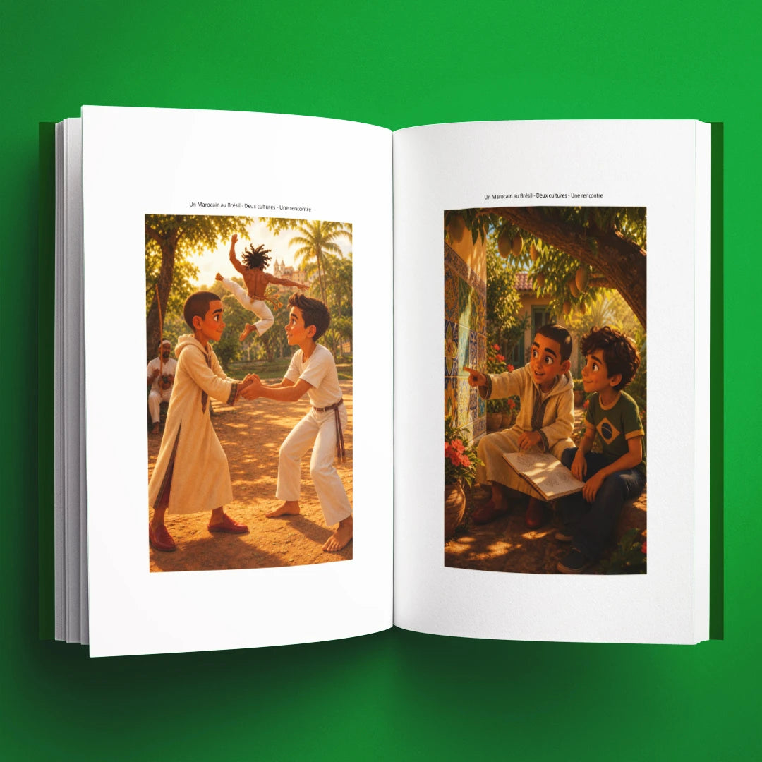 Illustrations du livre pour enfants Un Marocain au Brésil : deux cultures, une rencontre (6-12 ans)