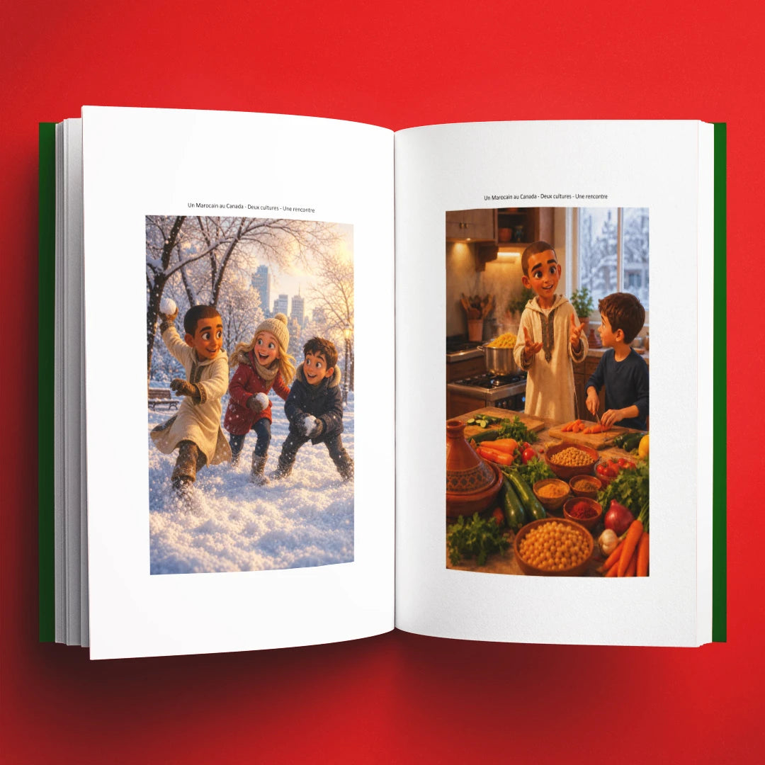 Illustrations du livre pour enfants Un Marocain au Canada : deux cultures, une rencontre (6-12 ans)