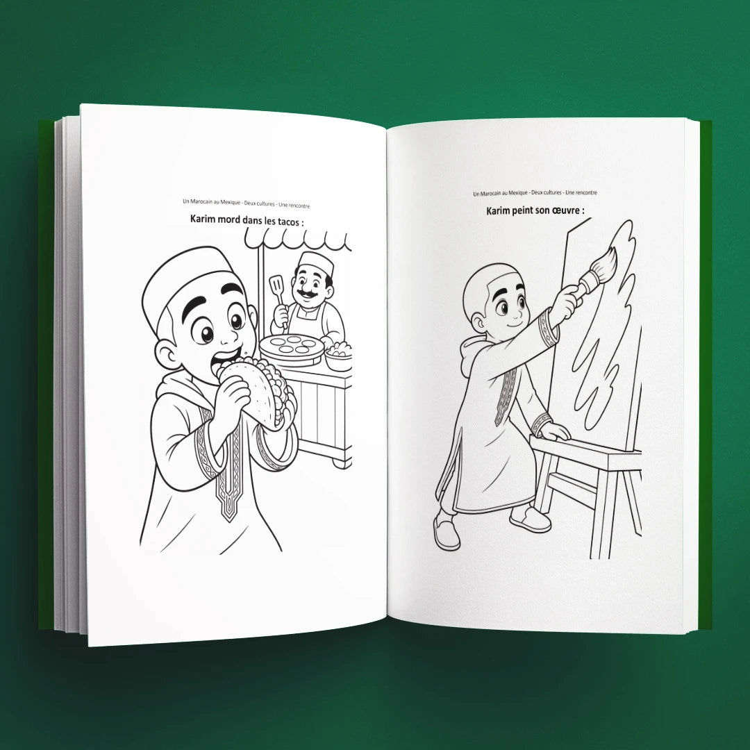 Coloriages du livre pour enfants Un Marocain au Mexique : deux cultures, une rencontre (6-12 ans)