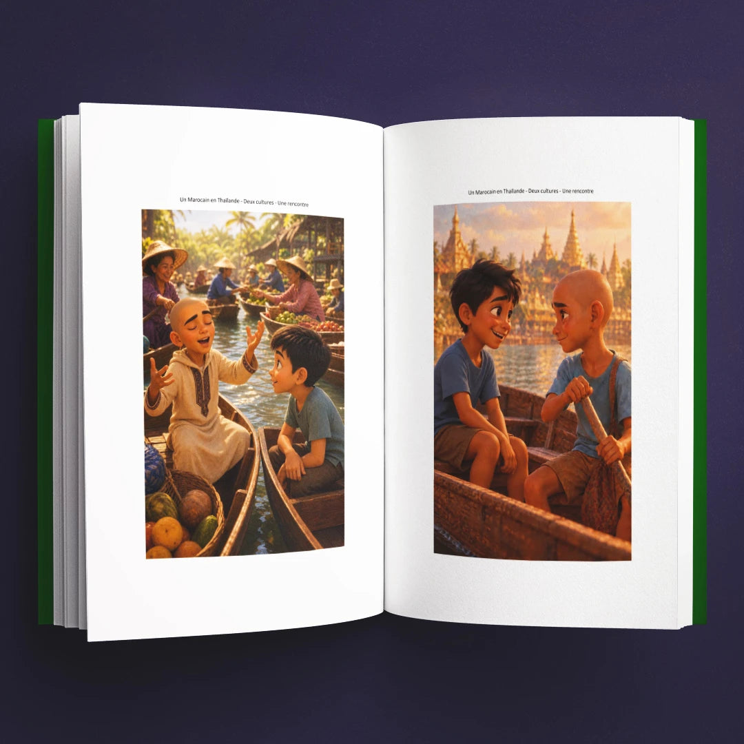 Illustrations du livre pour enfants Un Marocain en Thaïlande : deux cultures, une rencontre (6-12 ans)