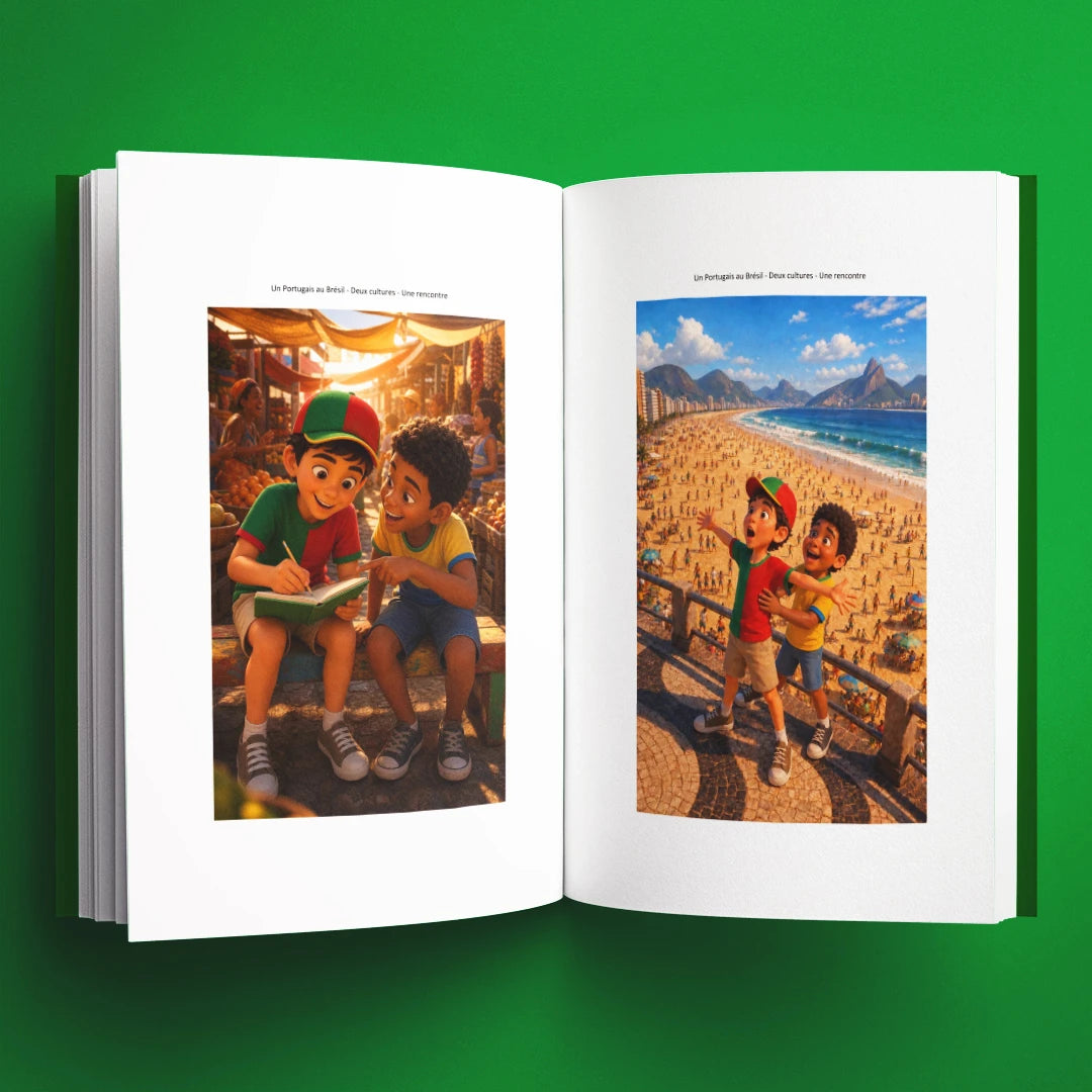 Illustrations du livre pour enfants Un Portugais au Brésil : deux cultures, une rencontre (6-12 ans)