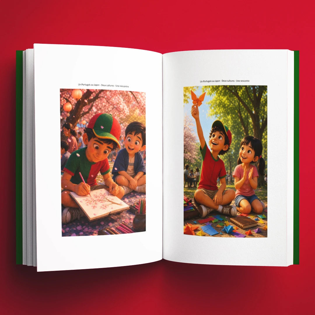 Illustrations du livre pour enfants Un Portugais au Japon : deux cultures, une rencontre (6-12 ans)