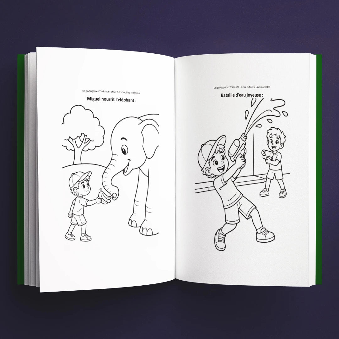 Coloriages du livre pour enfants Un Portugais en Thaïlande : deux cultures, une rencontre (6-12 ans)