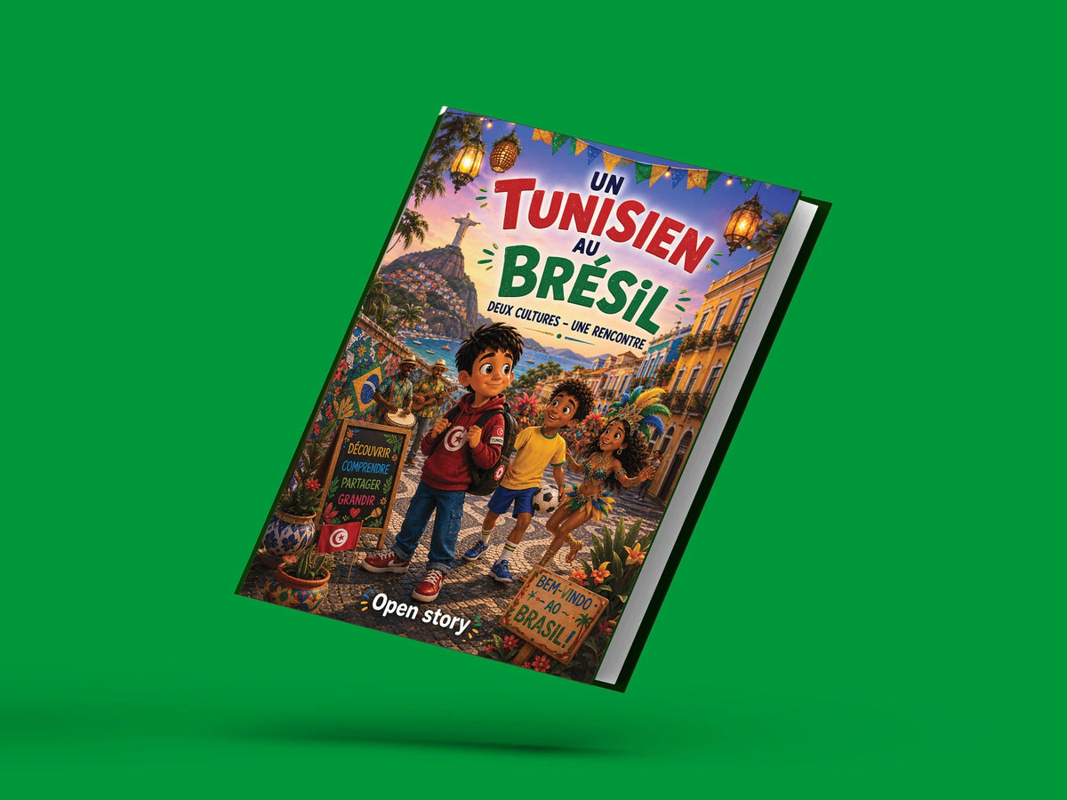 Couverture du livre pour enfants Un Tunisien au Brésil : deux cultures, une rencontre (6-12 ans)