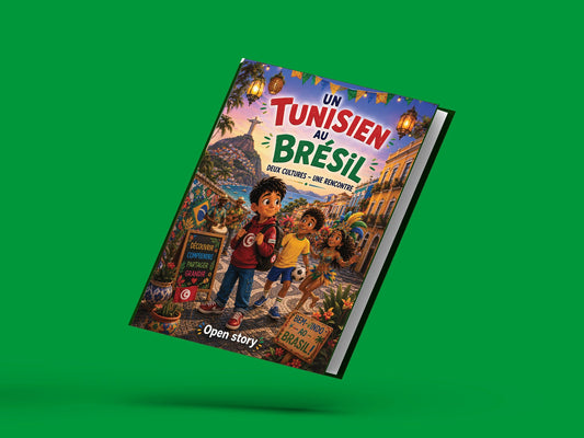 Couverture du livre pour enfants Un Tunisien au Brésil : deux cultures, une rencontre (6-12 ans)