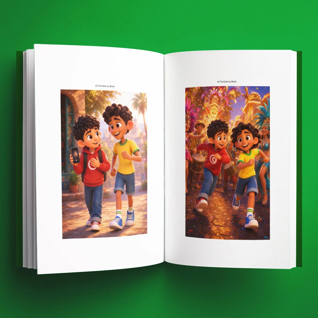 Illustrations du livre pour enfants Un Tunisien au Brésil : deux cultures, une rencontre (6-12 ans)
