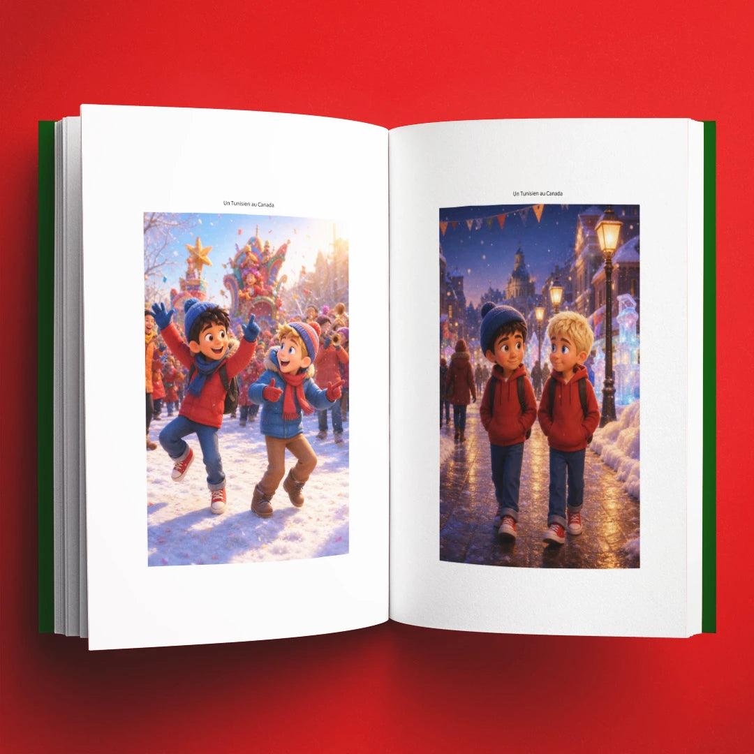 Illustrations du livre pour enfants Un Tunisien au Canada : deux cultures, une rencontre (6-12 ans)