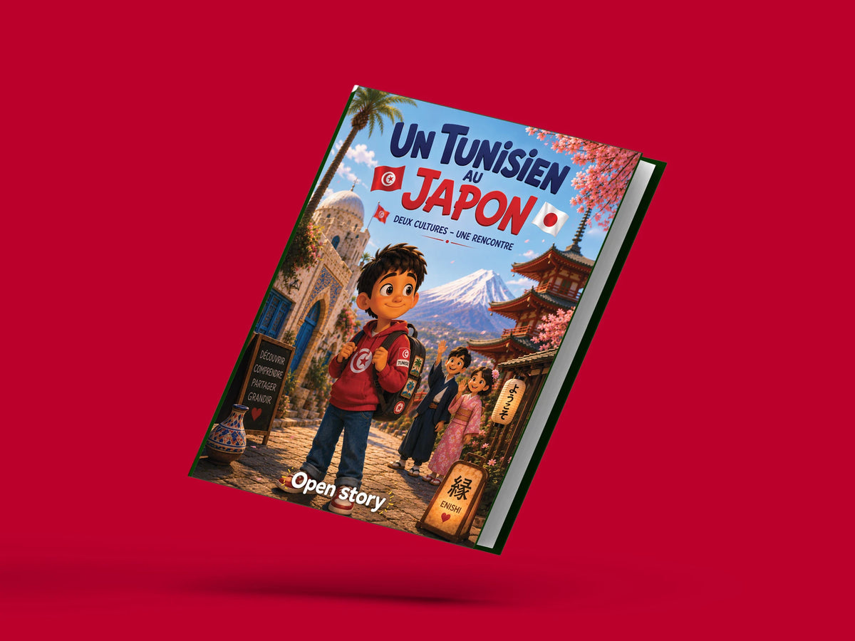Couverture du livre pour enfants Un Tunisien au Japon : deux cultures, une rencontre (6-12 ans)