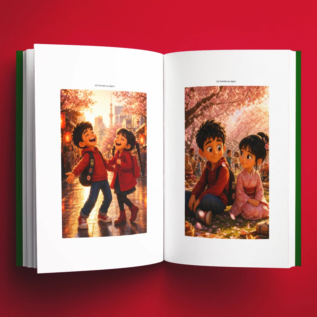 Illustrations du livre pour enfants Un Tunisien au Japon : deux cultures, une rencontre (6-12 ans)