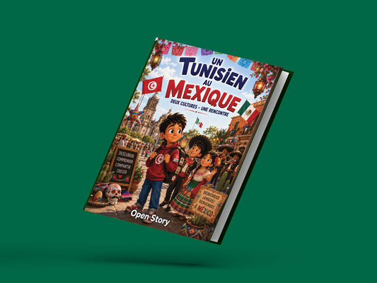 Couverture du livre pour enfants Un Tunisien au Mexique : deux cultures, une rencontre (6-12 ans)