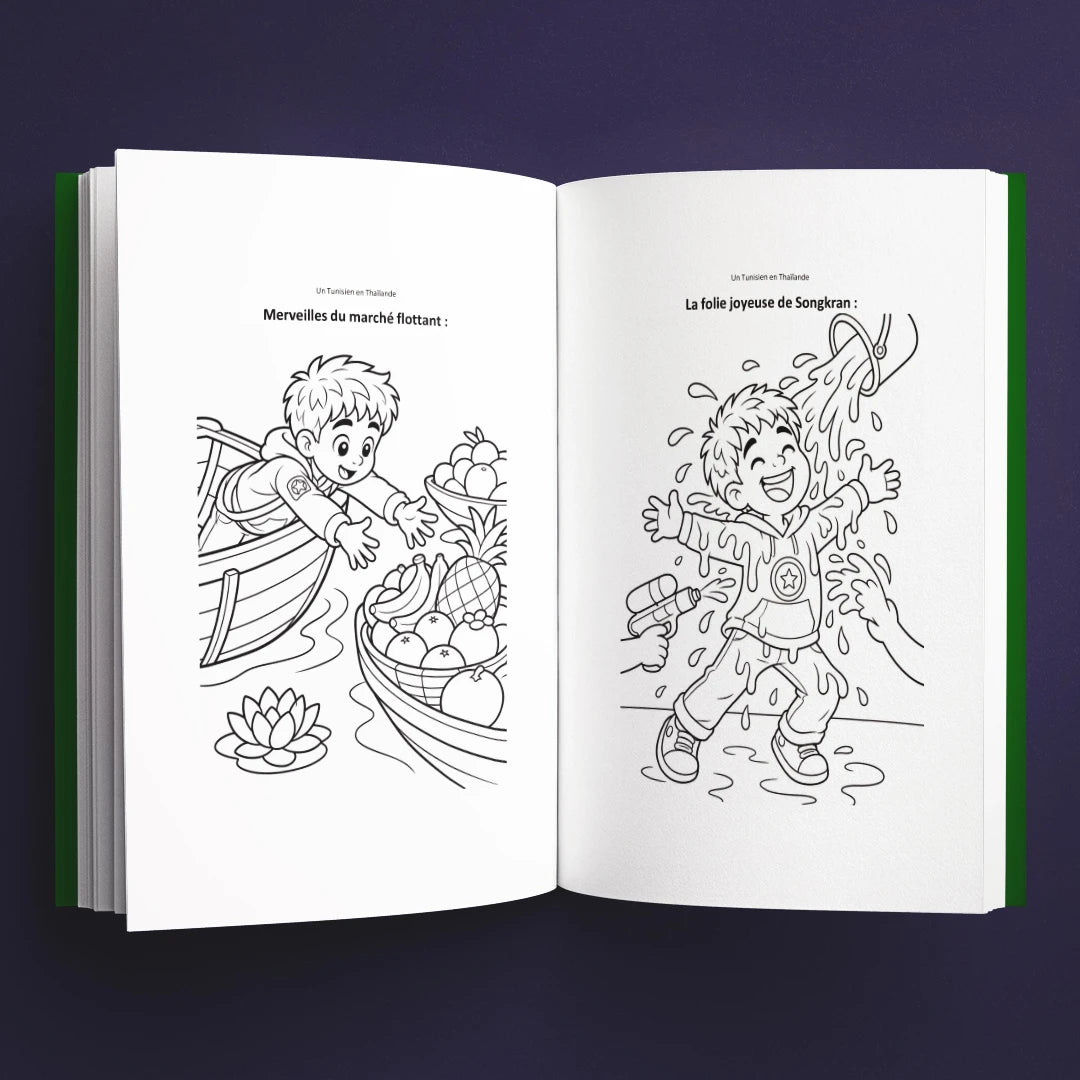 Coloriages du livre pour enfants Un Tunisien en Thaïlande : deux cultures, une rencontre (6-12 ans)