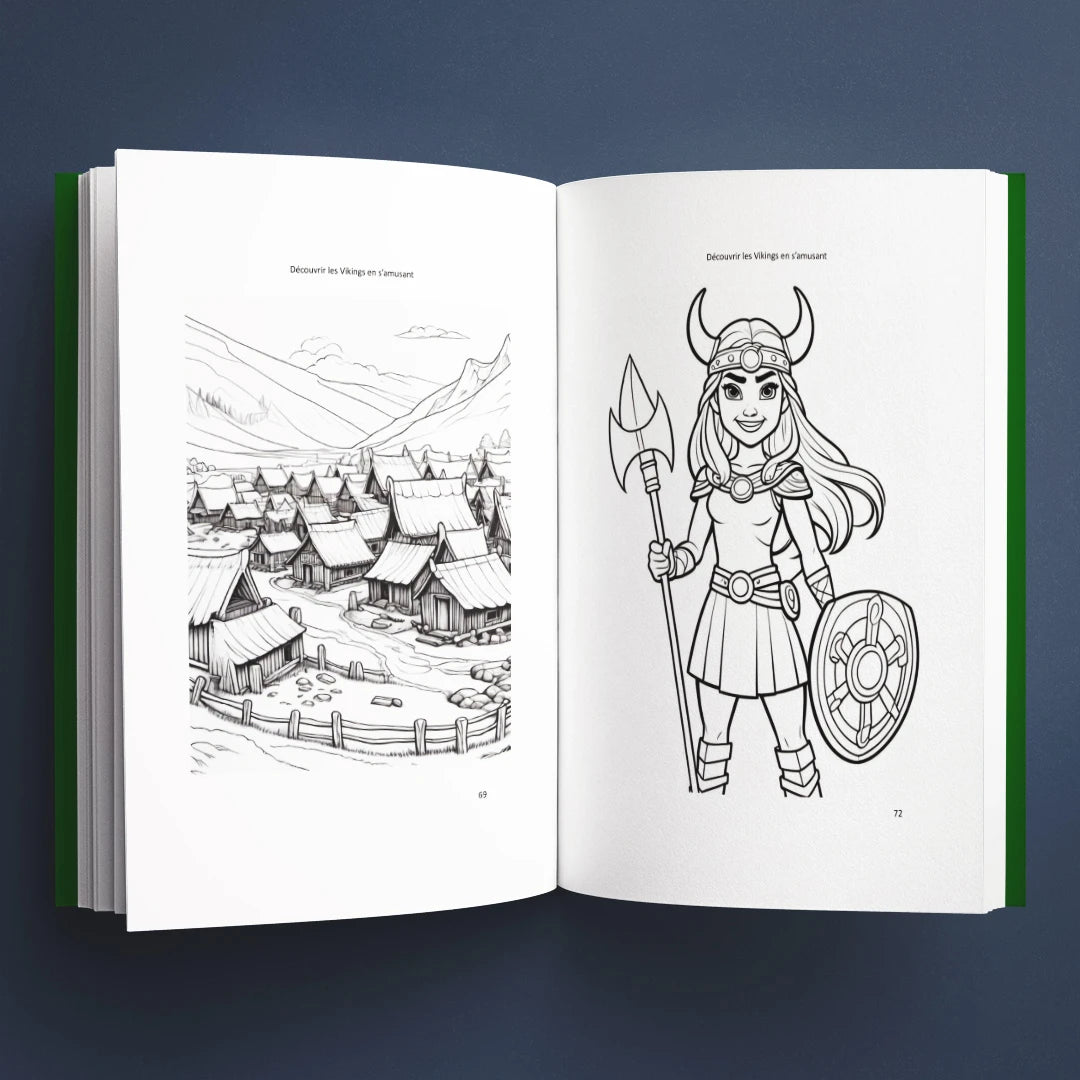 Coloriages du livre pour enfants Découvrir les Vikings en s'amusant (6-12 ans)