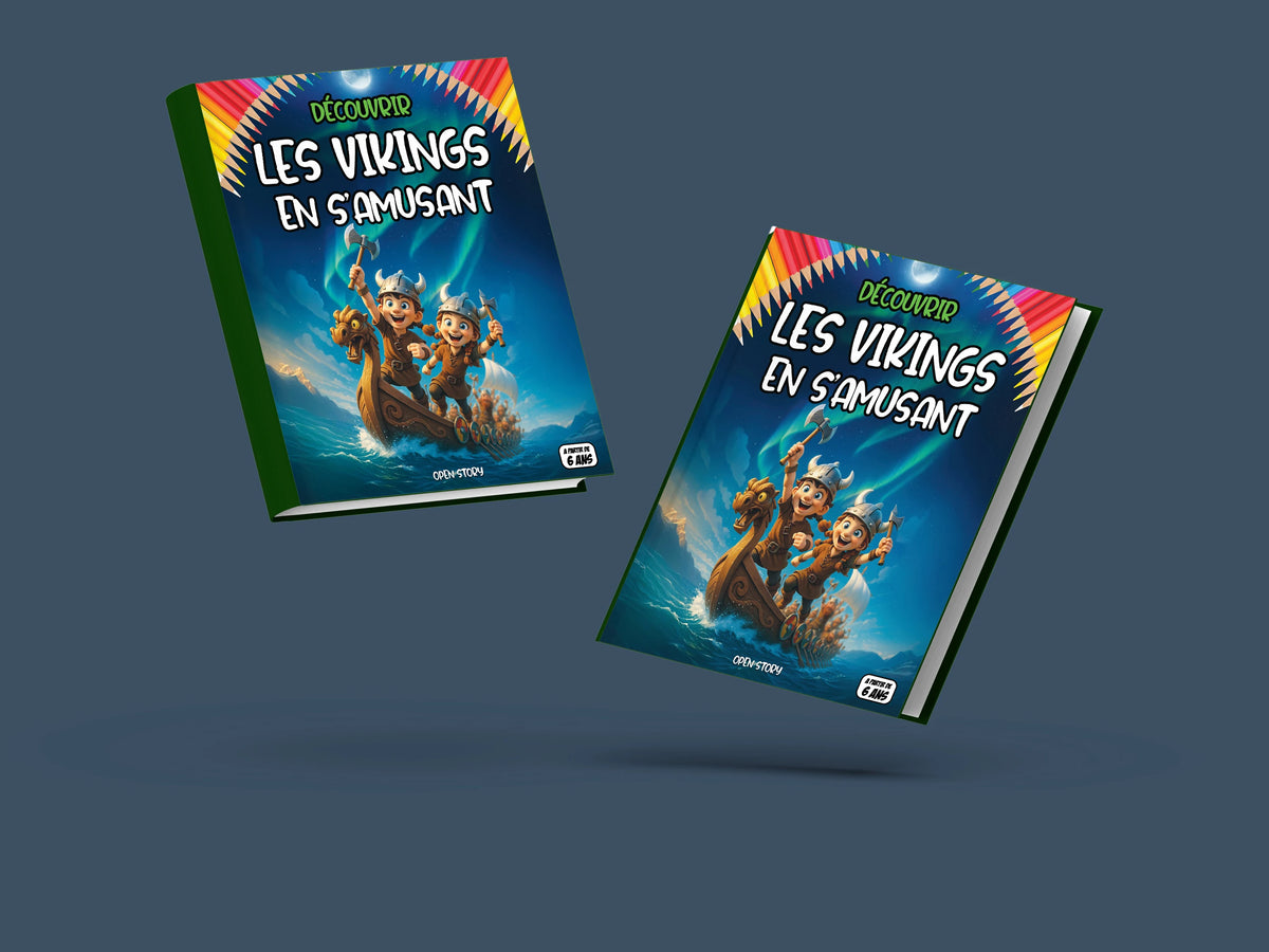 Couverture du livre pour enfants Découvrir les Vikings en s'amusant (6-12 ans)